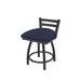 Holland Bar Stool Jackie Metal Vanity Stool Polyester/Upholstered/Metal in Blue/Brown | 17 W x 17 D in | Wayfair 41118PW014