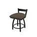 Holland Bar Stool Catalina 18" Low Back Vanity Stool Faux Leather/Upholstered/Leather in Black/Brown | 28 H x 17 W x 17 D in | Wayfair 82118BW006