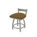 Holland Bar Stool Catalina 18" Low Back Vanity Stool Faux Leather/Upholstered/Leather in Gray/Black/Brown | 28 H x 17 W x 17 D in | Wayfair