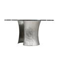 Bernhardt Serpentine Interiors Pedestal Dining Table Glass/Metal in Gray | 30 H x 60 W x 60 D in | Wayfair K1229