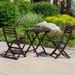 August Grove® Obermeyer Square 2 - Person 23.5" Long Bistro Set Wood in Brown/White | Outdoor Furniture | Wayfair 031BD6D12F0642ABA27037C84167B4EA