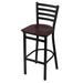 Holland Bar Stool 400 Jackie Bar & Counter Stool Wood/Metal in Black/Blue/Brown | 39 H in | Wayfair 40030BWDCOak