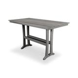 POLYWOOD® Farmhouse Trestle 37" x 72" Bar Outdoor Table Plastic in Gray | 42 H x 72.25 W x 37.75 D in | Wayfair PLB83-T1L1GY