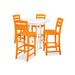 POLYWOOD® La Casa Cafe Rectangular 4 - Person 37.63" Long Outdoor Dining Set Plastic in Orange/White | Wayfair PWS435-1-10409