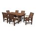 POLYWOOD® Signature 7-Piece Farmhouse Outdoor Dining Set w/ Trestle Legs Plastic in Brown | 29 H x 72.25 W x 37.75 D in | Wayfair PWS333-1-TE