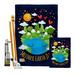 Breeze Decor Mother Earth - Impressions Decorative 2-Sided Polyester 40 x 28 in. Flag Set in Black/Blue/Green | 40 H x 28 W x 4 D in | Wayfair