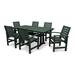 POLYWOOD® Signature 7-Piece Farmhouse Outdoor Dining Set w/ Trestle Legs Plastic in Green | 29 H x 72.25 W x 37.75 D in | Wayfair PWS333-1-GR