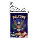 Breeze Decor Welcome Home 2-Sided Polyester 19 x 13 in. Flag Set in Blue/Brown | 18.5 H x 13 W x 1 D in | Wayfair