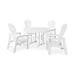 POLYWOOD® South Beach 5-Piece Round Farmhouse Outdoor Dining Set Plastic in White | Wayfair PWS108-1-WH