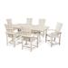 POLYWOOD® Quattro 7-Piece Farmhouse Outdoor Dining Set w/ Trestle Legs Plastic in Brown | 29 H x 72.25 W x 37.75 D in | Wayfair PWS429-1-SA