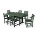 POLYWOOD® La Casa Café 7-Piece Arm Chair Outdoor Dining Set w/ Trestle Legs Plastic in Green | Wayfair PWS297-1-GR