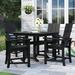 POLYWOOD® Modern Adirondack 5-Piece Farmhouse Trestle Outdoor Dining Set Plastic in Black | 29 H x 37 W x 37 D in | Wayfair PWS331-1-BL