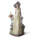 Lladro Time for Reflection Woman Figurine Porcelain/Ceramic in Yellow | 13.78 H x 6.69 W x 6.3 D in | Wayfair 01005378