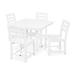 POLYWOOD® La Casa Café 5-Piece Farmhouse Trestle Side Chair Outdoor Dining Set Plastic in White | Wayfair PWS438-1-WH