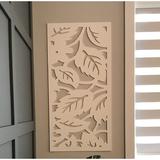 VIMA 4 ft. H x 2 ft. W Leaves Engraved PVC Fence Panel Vinyl in White | 48 H x 24 W x 0.375 D in | Wayfair C2X409WH0012