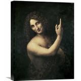 Vault W Artwork 'St John the Baptist' by Leonardo Da Vinci Painting Print on Wrapped Canvas in Black/Brown | 22 H x 17.08 W x 1.5 D in | Wayfair