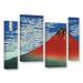 Vault W Artwork 'Red Fuji' by Katsushika Hokusai 4 Piece Painting Print on Canvas Set Canvas in White | 24 H x 36 W x 2 D in | Wayfair