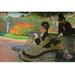 Vault W Artwork Camille Monet on a Garden Bench by Claude Monet - Print in Brown/Green/Red | 20 H x 30 W x 1.5 D in | Wayfair