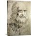 Vault W Artwork 'Self-Portrait c1515' by Leonardo Da Vinci Painting Print on Wrapped Canvas in Black/White | 30 H x 19.75 W x 1.5 D in | Wayfair