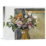 Vault W Artwork Flowers in a Vase by Paul Cezanne - Print on Canvas in Gray/Green | 13.31 H x 16 W x 1.5 D in | Wayfair