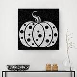 The Holiday Aisle® 'Glamoween Pumpkin II' - Wrapped Canvas Graphic Art Print Canvas in Black/Gray | 12 H x 12 W x 1.5 D in | Wayfair