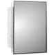 Ebern Designs Adaku Recessed Framed Single Door Medicine Cabinet w/ 2 Shelves, Stainless Steel | 22 H x 16 W x 4 D in | Wayfair