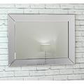 Biznest All Glass Bevelled Mirror Silver Style Wall Mirror Bevelled Wall Mirror Bathroom Hallway Mirror 80x60cm