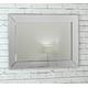 Biznest All Glass Bevelled Mirror Silver Style Wall Mirror Bevelled Wall Mirror Bathroom Hallway Mirror 80x60cm