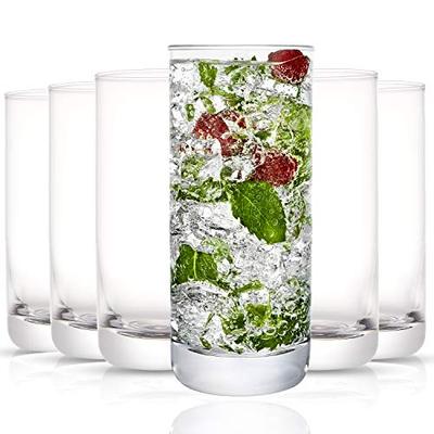 Tall Drinking Glasses. Cocktail Glass. Lead-Free Crystal Glassware. Bourbon  or Whiskey Glass Cup, Bar, Iced Tea, Water, Mojito and Tom Collins Glasses