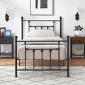 Trent Austin Design® Kempst 42.9" Steel Bed Frame Metal in Black | 42.9 H x 39 W x 75 D in | Wayfair 1A604FBFB6134C718D81748418BA6D03