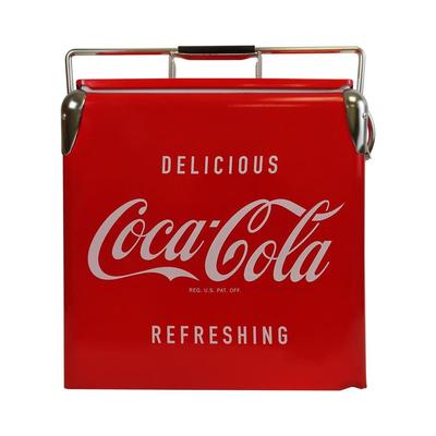 Koolatron 13 l Stainless Steel Ice Coca-Cola Chest Cooler, Red