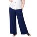 Plus Size Women's Wide-Leg Soft Pants with Back Elastic by ellos in Navy (Size L)