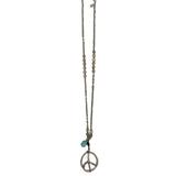 American Eagle Outfitters Jewelry | American Eagle Silver Beaded Peace Sign Necklace | Color: Blue/Silver | Size: Os