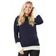 Happy Mama Boutique Women's Maternity Nursing Hoodie Sweeathirt Jumper 330 (Navy with Ecru, UK 14/16, 2XL)