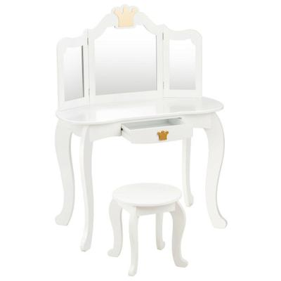 Costway Kids Makeup Dressing Table with Tri-foldin...