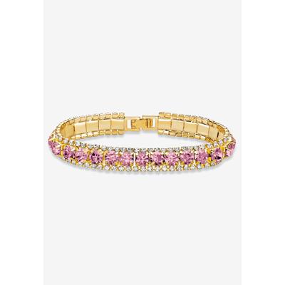 Women's Gold Tone Tennis Bracelet (10mm), Round Birthstones and Crystal, 7" by PalmBeach Jewelry in June