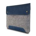 MegaGear MG1668 Genuine Leather and Fleece Macbook Bag for 15 & 16 Inch Dakr Blue One Size