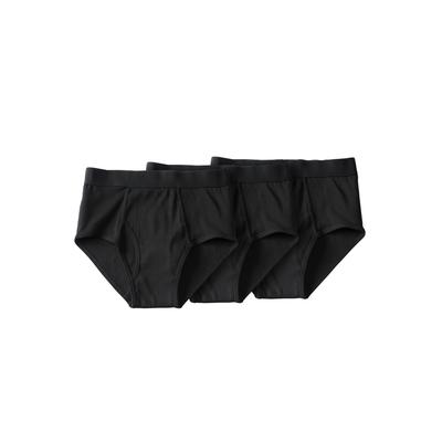 Men's Big & Tall Classic Cotton Briefs 3-Pack by KingSize in Black (Size 6XL) Underwear