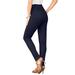 Plus Size Women's Skinny-Leg Comfort Stretch Jean by Denim 24/7 in Indigo Wash (Size 34 W) Elastic Waist Jegging