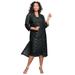 Plus Size Women's Lace & Sequin Jacket Dress Set by Roaman's in Black (Size 32 W) Formal Evening