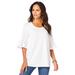 Plus Size Women's Bell-Sleeve Ultimate Tee by Roaman's in White (Size 38/40) Shirt