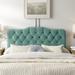 Kelly Clarkson Home McCrory Velvet Panel Headboard Upholstered/Metal in Blue/White | 51 H x 78 W x 4 D in | Wayfair 743NB-PWVLVCRB