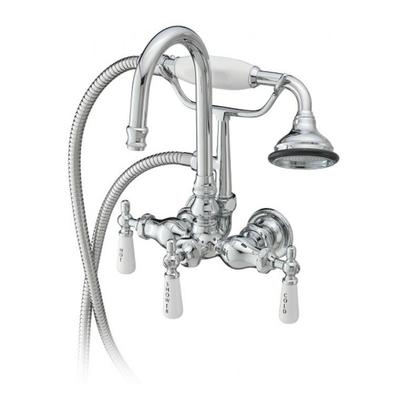 Cheviot Clawfoot Tub Wall Mount Gooseneck Tub Faucet with Handshower - Chrome 3107-CH