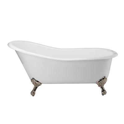 Randolph Morris Charlotte 57 Inch Cast Iron Slipper Clawfoot Tub - Rim Faucet Drillings LG57SL7WSIN