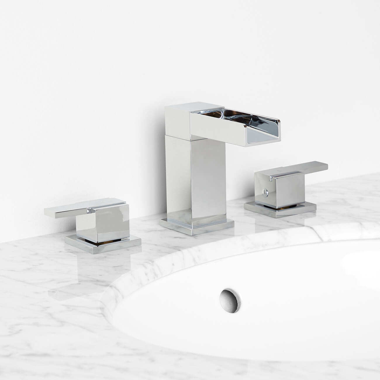 Randolph Morris Waterfall Widespread Bathroom Sink Faucet - Metal Lever Handles RMX113B-CP