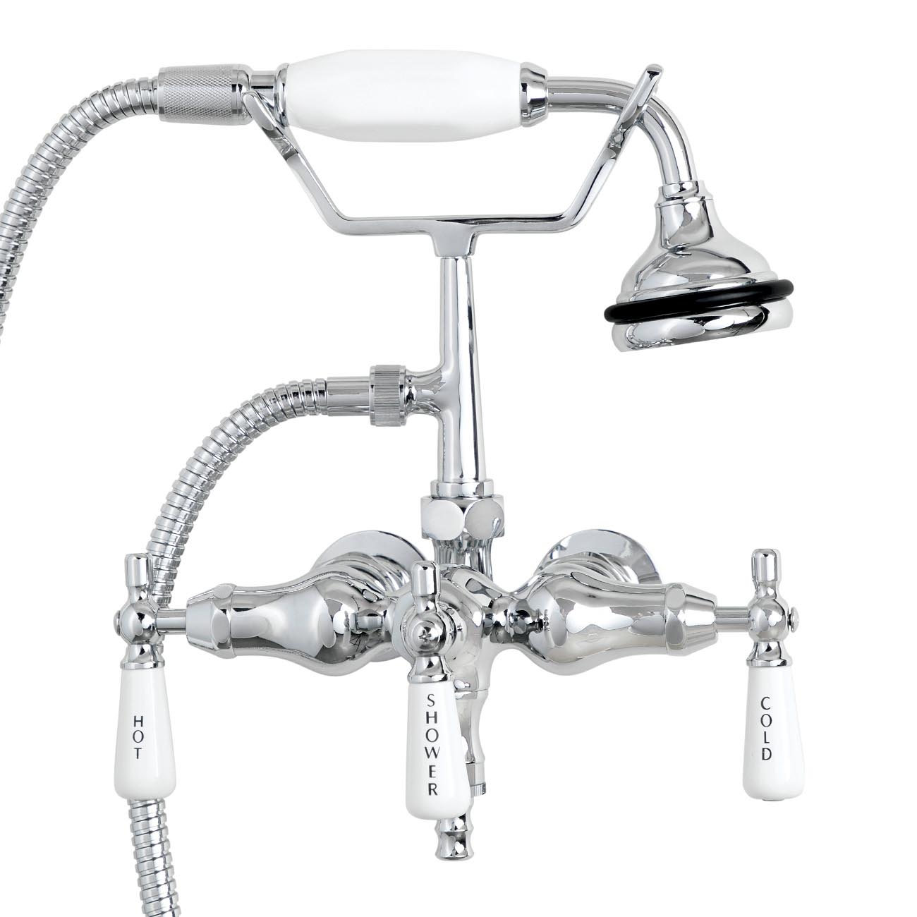 Randolph Morris Bathroom Wall Mount Down Spout Clawfoot Tub Faucet with Handshower RM408-CP