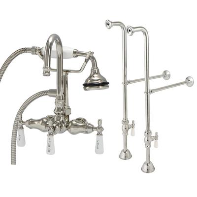 Randolph Morris Freestanding Gooseneck Clawfoot Tub Faucet with Handshower RM402PN-RMNSL4PN