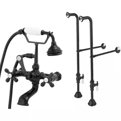 Randolph Morris Freestanding British Telephone Clawfoot Tub Faucet with Handshower - Matte Black RM146MBK-RMNSL4MBK