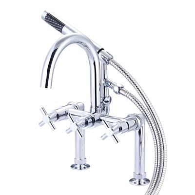 Randolph Morris Mason Hill Collection Clawfoot Tub Deck Mount Contemporary Gooseneck Tub Faucet with Handshower RMH871-C