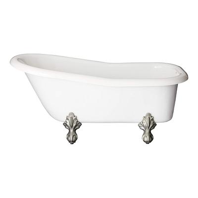 Restoria Bathtub Ambassador 60 Inch Acrylic Slipper Clawfoot Tub - Rim Faucet Drillings S501-N-RM